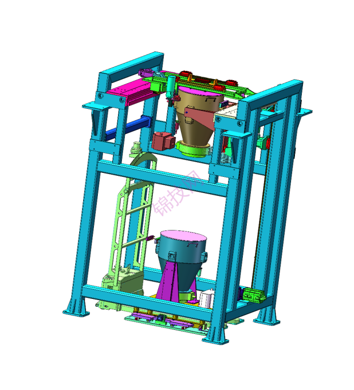 混粉上料提升总成solidworks模型-1