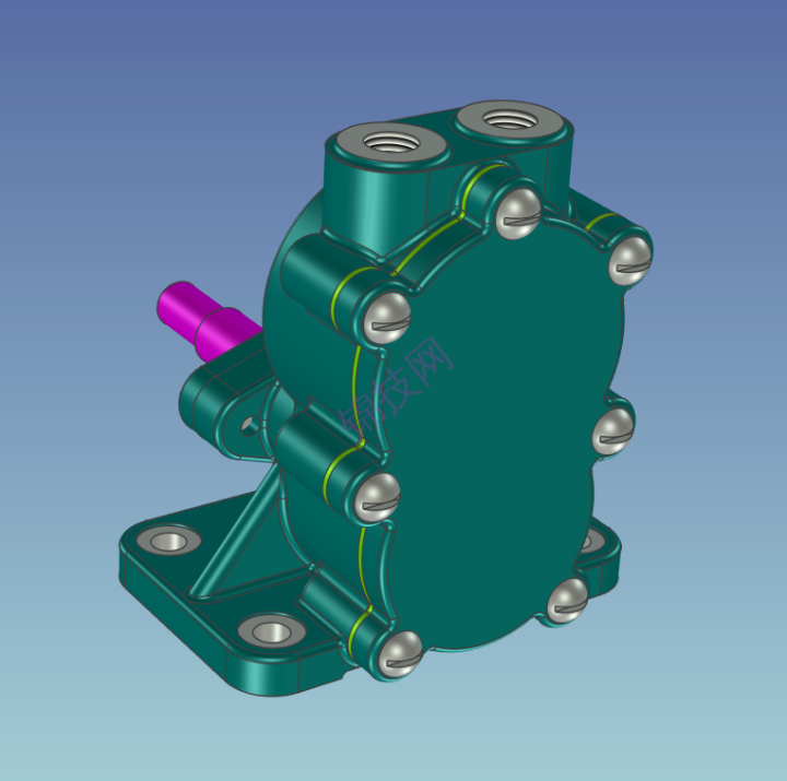 caxa偏心柱塞泵模型