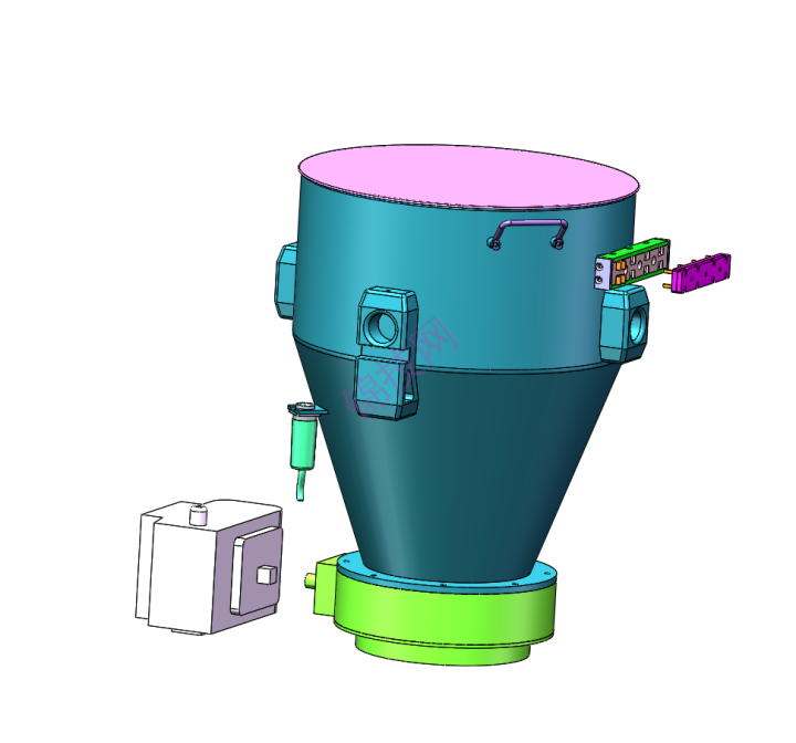 混粉上料提升总成solidworks模型-1