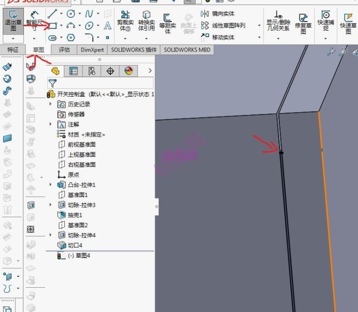 solidworks电气开关盒钣金展开拆图案例-11