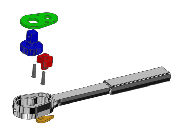 CAXA实体设计棘轮扳手模型动画