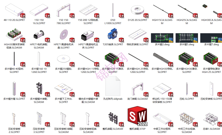 solidworks模型多片锯木工图纸下载