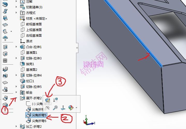 solidworks电气开关盒钣金展开拆图案例-17