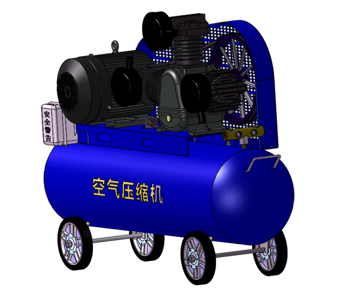 solidworks空气压缩机三维模型图纸带参数