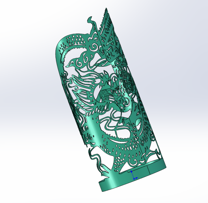 激光切割艺术品igs格式龙腾