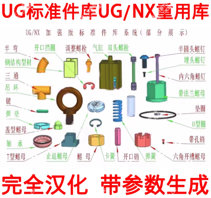UG标准件库UG NX重用库增强版/UG2406/ug10 12.0汉化版