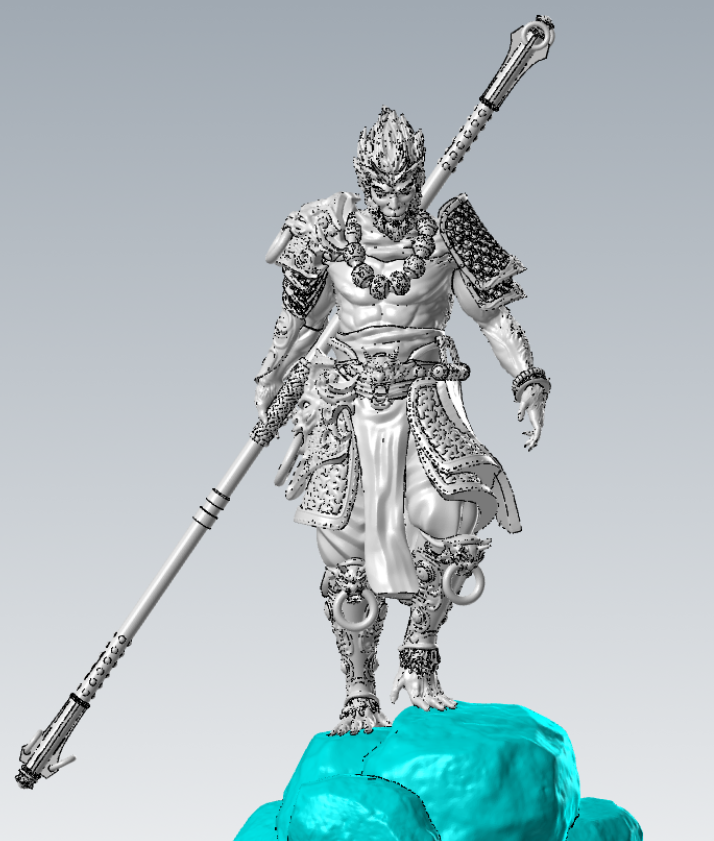 黑神话悟空图档STP文件三维立体图可3d打印人物摆件UG/MC图档