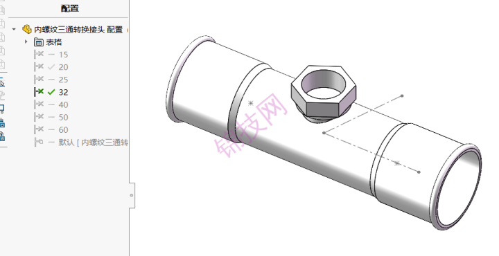 solidworks管接头库-卡压式管件-1