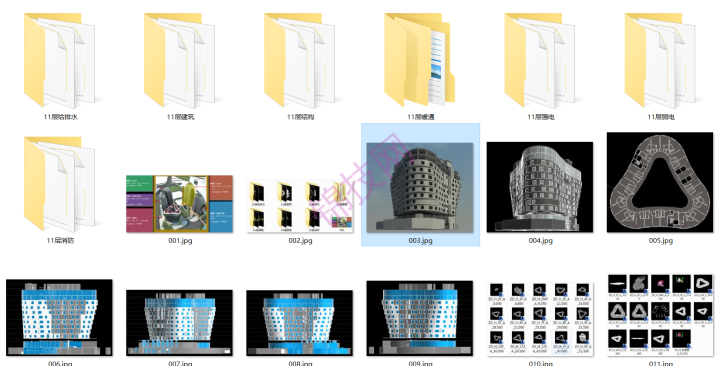 11层酒店BIM项目模型Revit建筑结构暖通电气给排水MEP-1