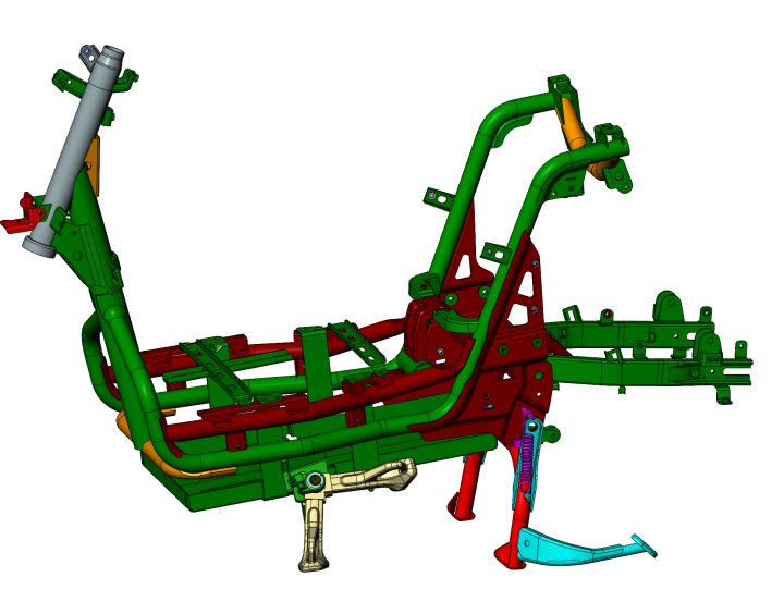 电动车车驾子布管模型
