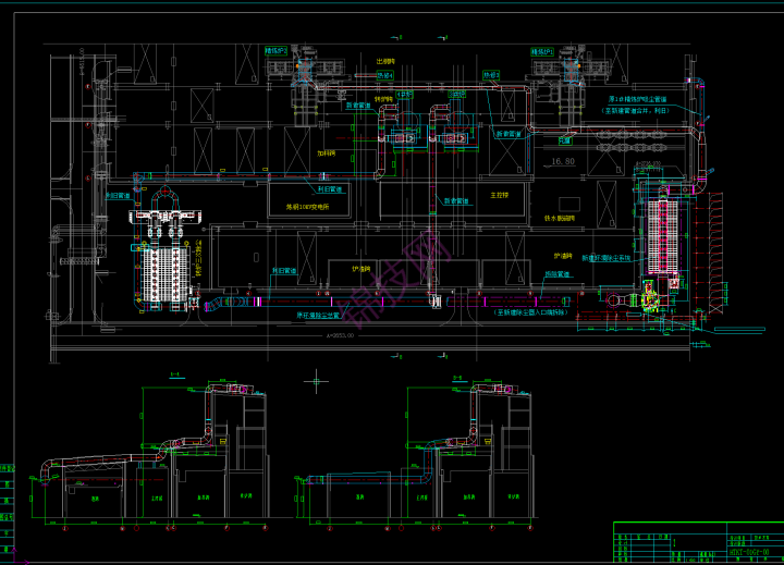 除尘系统设备与管网图（二次与三次除尘）某炼钢厂