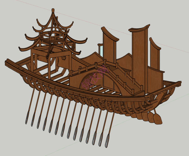 轮船雕塑模型sketchup文件-1