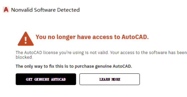 AutoCAD反复弹窗Nonvalid Software Detected的解决办法
