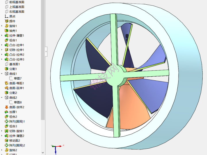 风力发电机solidworks模型 带步骤