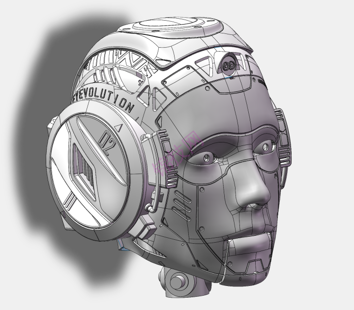 头壳模型机械式 stp文件 装配体sldasm格式